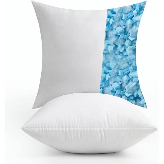 Pack of 2 20x20 Pillow Inserts-Decorative Shredded Memory Foam Cooling Throw Pillows-Adjustable Premium Square Wedding Pillow Stuffer Form for Couch Bed Cushion