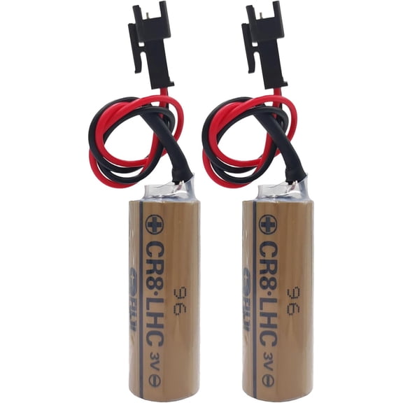 (Pack of 2) 3V 3000mAh Lithium Battery Replaces Fuji FDK CR8.LHC 17430, Toto CR8-LHC TH559EDV410R, TOTO THP3053 Back Up Batteries for Eco EFVS, Toto Flush Valves and Faucets, Non-Rechargeable