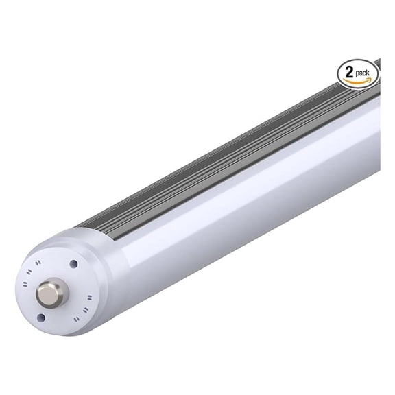 (Pack of 2 6 ft T12 Single Pin (FA8) Type A Plug & Play LED Tube, Daylight (5000K) Direct Replacement for 55W F72T12/D (Without Rewiring or Modification) Ballast Required!