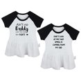 thumbnail image 1 of Pack of 2, Ain't No Daddy Like The One I Got & That Smell Is Coming From My Dad Funny Dresses, Newborn Baby's Skirts, Infant Princess Dress, Toddler Frocks (Black Raglan Dresses, 18-24 Months), 1 of 5
