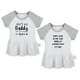 thumbnail image 1 of Pack of 2, Ain't No Daddy Like The One I Got & That Smell Is Coming From My Dad Funny Dresses, Newborn Baby's Skirts, Infant Princess Dress, Toddler Frocks (Gray Raglan Dresses, 0-6 Months), 1 of 5