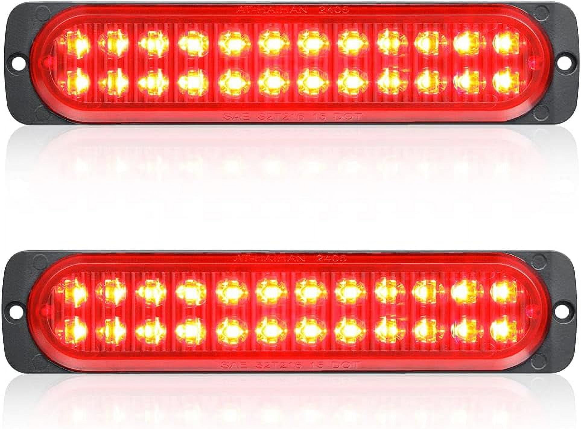 Pack of 2 Aluminum Housing Red LED Trailer Stop Brake Turn Tail Lights 7.5 Inch, DOT Compliant Waterproof Surface Mount Lighting for Truck Tractor Jeep RV