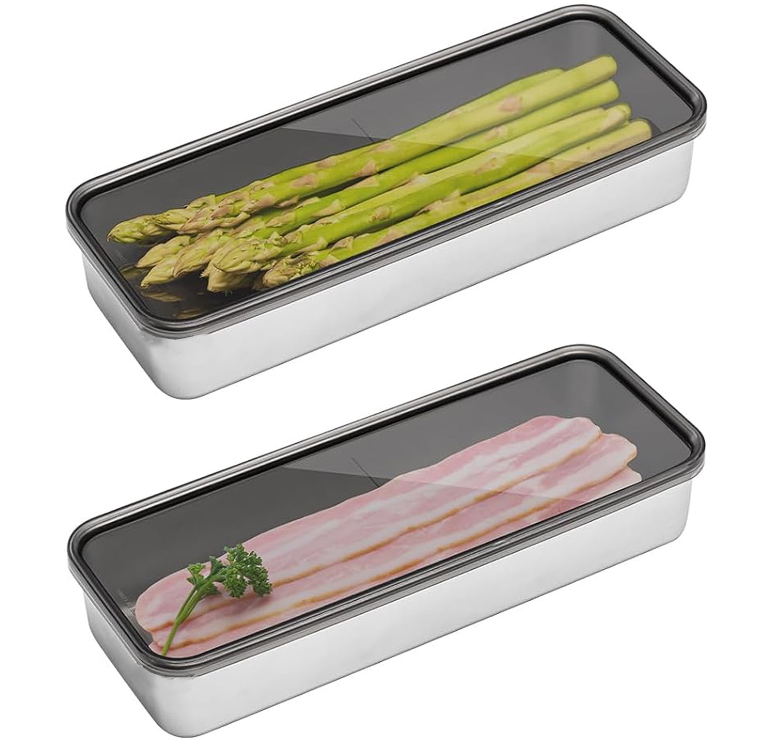 Pack of 2 Bacon Keeper Container,Bexikou Bacon Container for ...