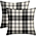 thumbnail image 1 of Pack of 2 Black Christmas Pillow Covers Classic Black and White Buffalo Check Plaid Throw Pillows Farmhouse Christmas Cushion Case Linen Square Pillowcases for Home Decor, 20 x 20 Inch, 1 of 5