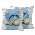 thumbnail image 1 of Pack of 2 Blue Coastal Starfish Outdoor Pillow Covers Decorative, Waterproof Pillow Protector, Vintage Wooden Nautical Coral Summer Throw Pillowcases Accent Cushion Cases for Patio Couch Sofa 26"x26", 1 of 8