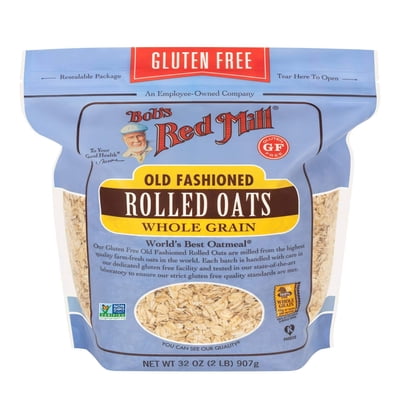 Bob's Red Mill Gluten Free Old Fashioned Rolled Oats, 32oz (Pack of 1) - Non GMO, Whole Grain, Vegan, Kosher ( Pack of 2 )