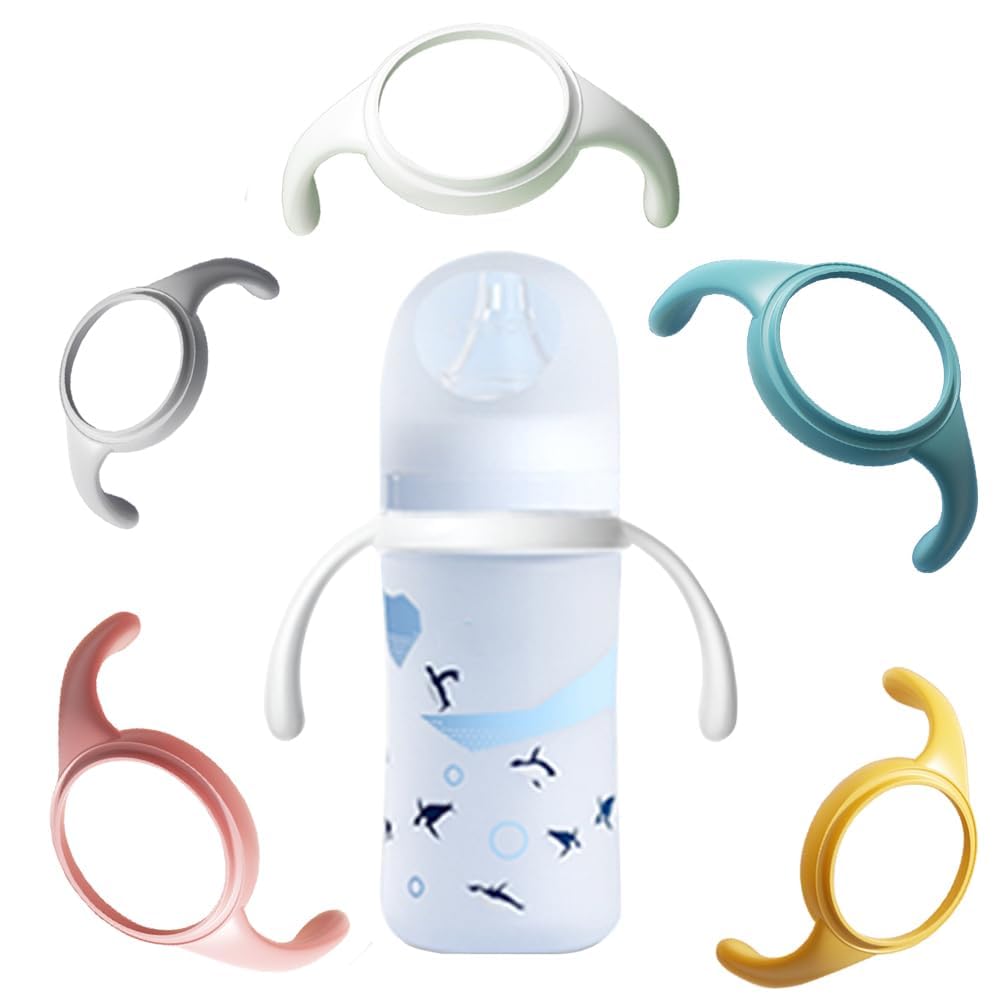 3-Pack Silicone Sleeves For Pigeon 8.1 Oz Bottles - Anti-Breakage Glass Holder With Handles, Easy Grip For Babies