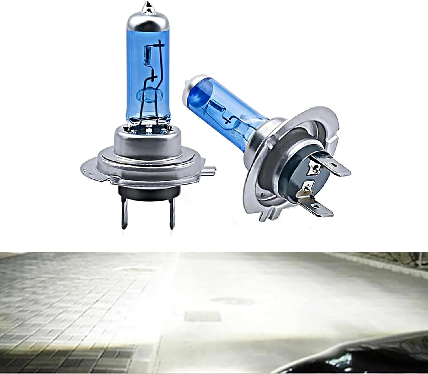 Pack2 Car Halogen Lamp Bulb, H7 Front Fog Light Bulb, 100W Super