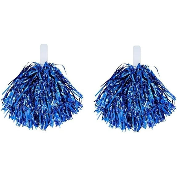 Pack of 2 Cheerleader Pompoms, Naisfei Cheerleader Pompoms, Sports Pompoms, Cheers Ball Pompoms, Metal Foil Pom Poms Dance Pom for Dance Party, Sports, Competition, Team Ghost (Blue)