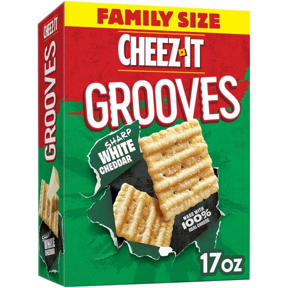 Cheez-It Grooves Sharp White Cheddar Cheese Crackers 17 oz - Pack of 2