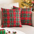 thumbnail image 1 of Pack of 2 Christmas Plaid Decorative Throw Pillow Covers Snowflake Tartan Scottish Cushion Cover for Sofa Couch Farmhouse Holiday Decor Red and Green, 16x16 Inch, 1 of 6
