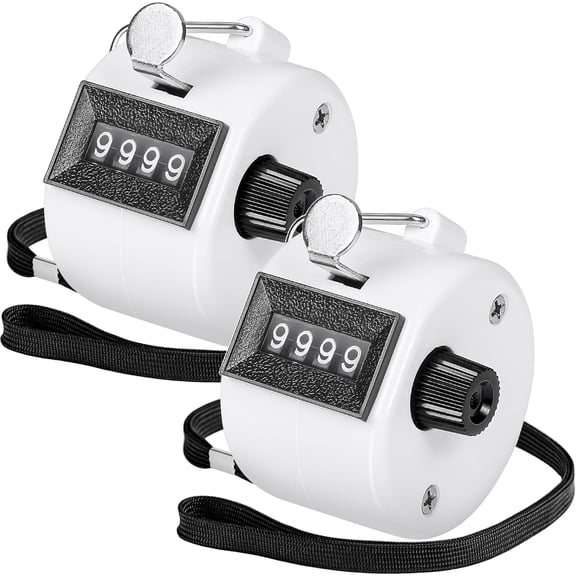 Pack of 2 Colors Handheld Tally Counter, 4-Digit Number Clicker Counter, Hand Mechanical Pitch Counters for Coaching, Knitting, People, Lap, Fishing, Golf, Toddler & Fidget