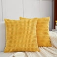 thumbnail image 1 of Pack of 2, Corduroy Soft Decorative Throw Pillow Cover Cushion Covers Pillowcase, Home Decor Decorations for Sofa Couch Bed Chair 16x16 Inch/40x40 cm (Grass Yellow), 1 of 6