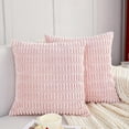 thumbnail image 1 of Pack of 2, Corduroy Soft Decorative Throw Pillow Cover Cushion Covers Pillowcase, Home Decor Decorations for Sofa Couch Bed Chair 18x18 Inch/45x45 cm (Pink), 1 of 6