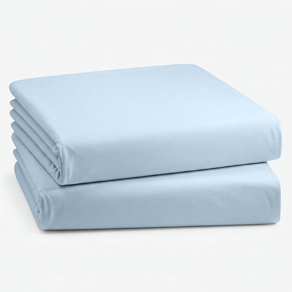 Pack of 2 Cot Fitted Sheets 31 x 75 Inch Soft Microfiber Bottom Sheet for Narrow Twin Mattress RV Bunk Camper Bunk Guest Bed Army Cot Trifold Mattress Deep Pocket 4 to 6 Inch Breathable Light Blue