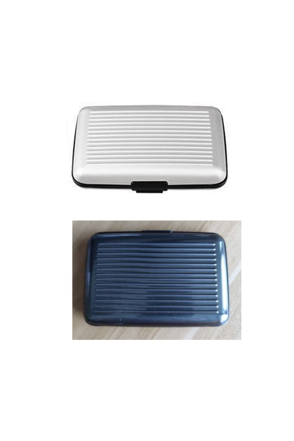 Pack of 2 Credit Card Holder with Coin Compartment and RFID Protection, Aluminium Card Holder, Waterproof Business Card Holder, Mini RFID Blocking Credit Card Protection for Credit Cards, ID Card,
