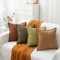 Pack of 2 Decorative Throw Pillow Covers 18x18 Inch, Soft Corduroy