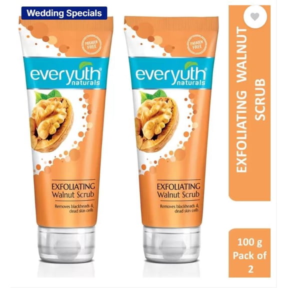 Pack 2 Everyuth Naturals Exfoliating Walnut Scrub (Each 100 g)