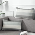 thumbnail image 1 of Pack of 2 Farmhouse Stripe Check Throw Pillow Covers Set Case Cotton Linen Decorative Pillowcases Cushion Cover for Couch Bench Sofa 12x20Inch Dark Grey Beige, 1 of 6