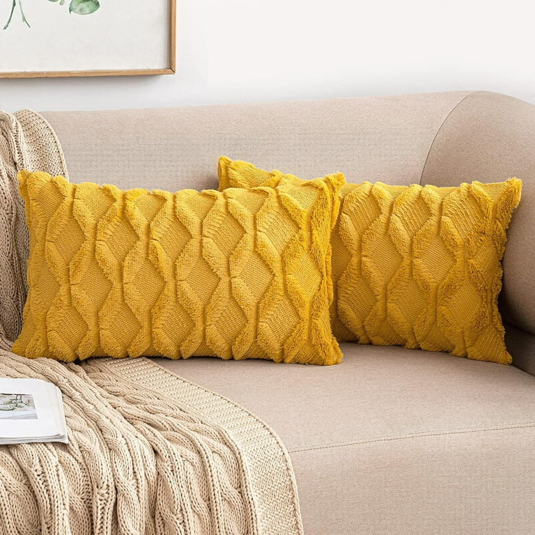Couch Mustard Bed Pillows Pillow Cover Yellow Throws And Pillows