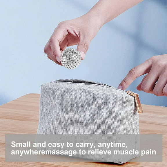 Pack of 2 Foot Massage Ball, Hard Acupressure Skill Ball, Skills Stress Magnetic Massage Ball for Back, Legs, Feet and Hands, Stress Relief, Muscle Massage, Gold, 1.3in