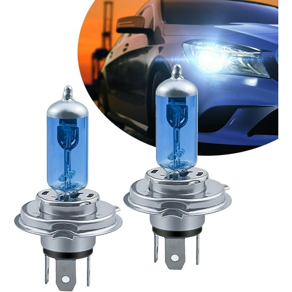 Pack-2 H4 Halogen Headlight Bulb, 12V 100W Fog Light Bulbs, Brighter High Beam Low Beam Bulb Replacement for Most Cars SUVs and Trucks (White)