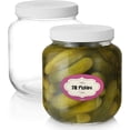 thumbnail image 2 of 64 Oz Airtight Glass Wide Mouth Canning Jars (6 Pack) – Clear With Gold Lid, 7445045444458 2 of 6