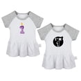 thumbnail image 1 of Pack of 2, Happy First Birthday & I'm 1 Funny Dresses For Baby, Newborn Babies Skirts, Infant Princess Dress, Toddler Frocks (Gray Raglan Dresses, 12-18 Months), 1 of 5