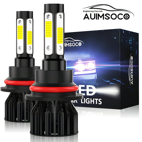 Pack of 2 High Low Beam LED Headlight 9007 Combo Super White 6000k Kits Bulbs 8000LM Plug-N-Play Halogen Replacement For Dodge Ram 1500 2002 2003 2004 2005