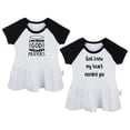 thumbnail image 1 of Pack of 2, I am Proof God Answers Prayers & God Knew My Heart Needed You Funny Dresses For Baby, Newborn Babies Skirts, Infant Princess Dress, Toddler Frocks (Black Raglan Dresses, 0-6 Months), 1 of 5