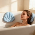 thumbnail image 1 of Pack of 2 Inflatable Bath Pillow with Suction Cup Bathtub Spa Pillow Neck Support Supplies Shell-Shaped Soft Inflatable Cushion Large Small Size Fits All Tub Pool Bath and Bathroom, 1 of 6
