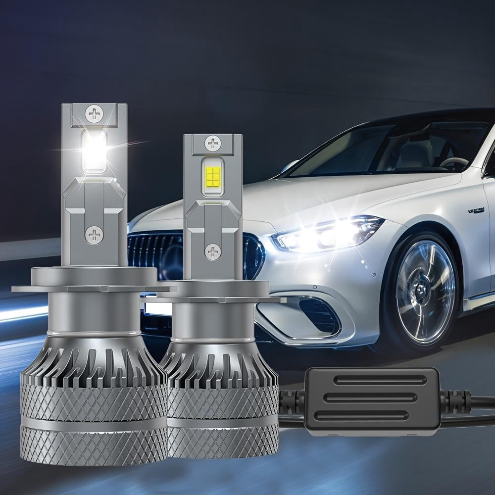 Pack Of 2, LED Headlight Bulbs, 100000 LM 200W, 9005/HB3 9006/HB4 9012/HIR2 H11/H9/H8 H4/9003/HB2 H7 H1-O21 High Low Beam, 6500K Beam Pure White Ultra Bright, Headlamp LED Bulb With Cooling Fan