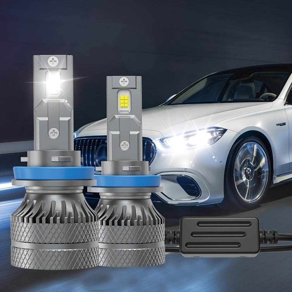 Pack Of 2, LED Headlight Bulbs, 100000 LM 200W, 9005/HB3 9006/HB4 9012/HIR2 H11/H9/H8 H4/9003/HB2 H7 H1-O21 High Low Beam, 6500K Beam Pure White Ultra Bright, Headlamp LED Bulb With Cooling Fan