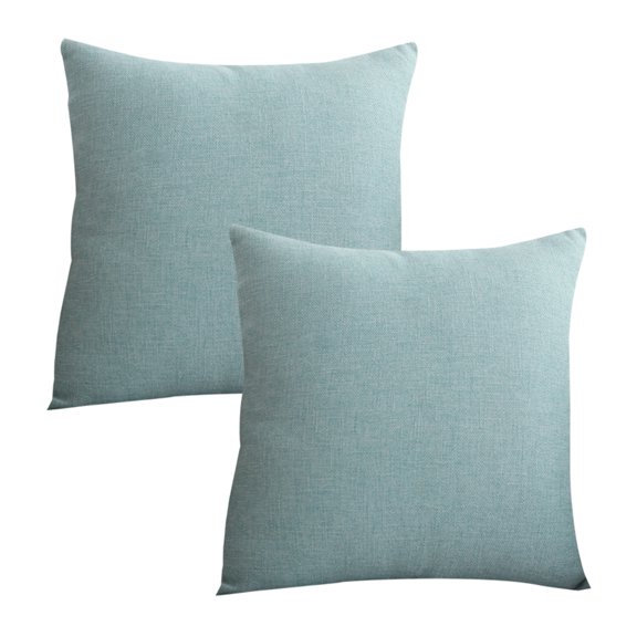 Pack of 2, Linen Decorative Rectangle Throw Pillow Cover Cushion Covers Pillowcase, Home Decor Decorations for Sofa Couch Bed Chair-light blue-45*45cm-light blue