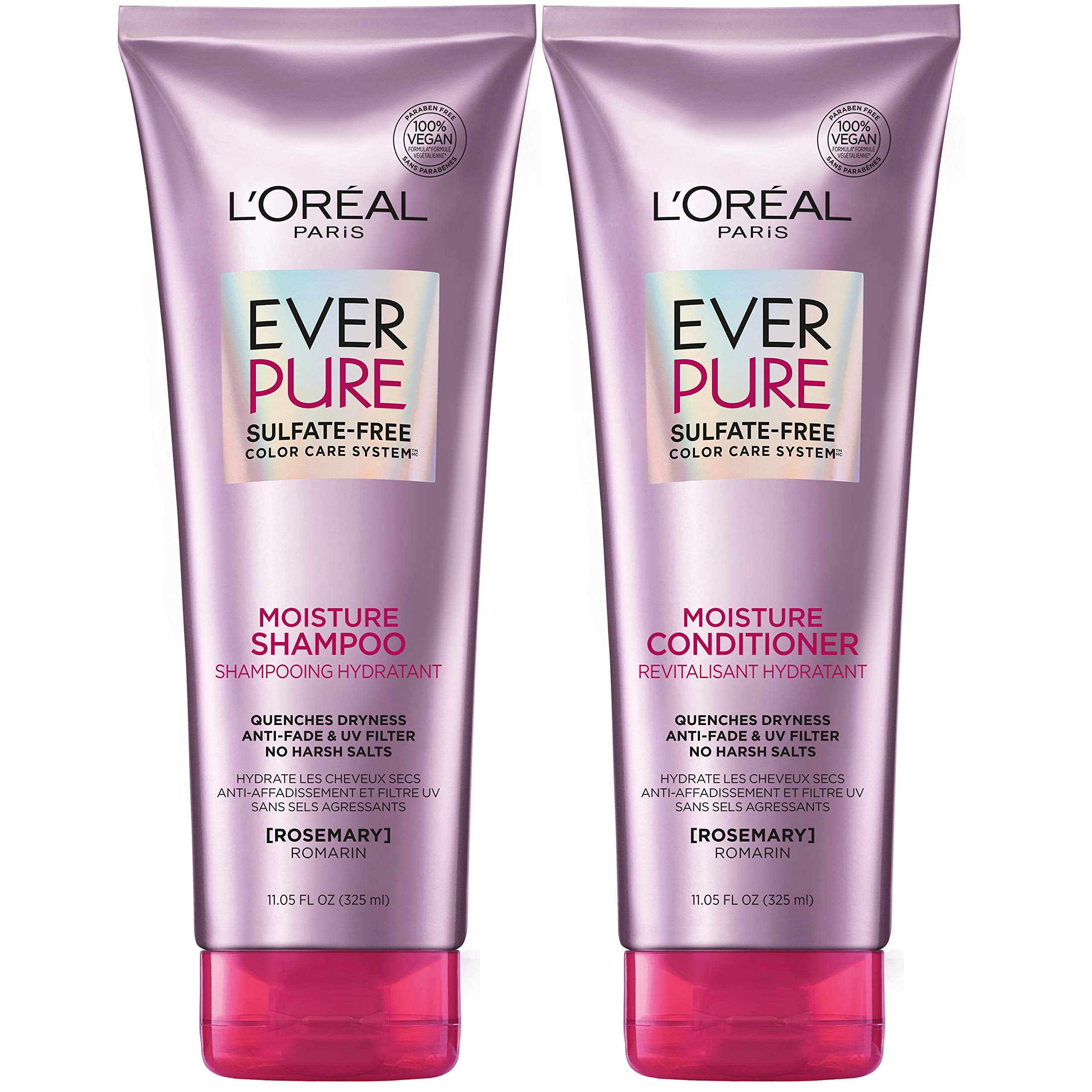 Pack of 2 Loreal Paris Everpure Moisture Sulfate Free Shampoo And