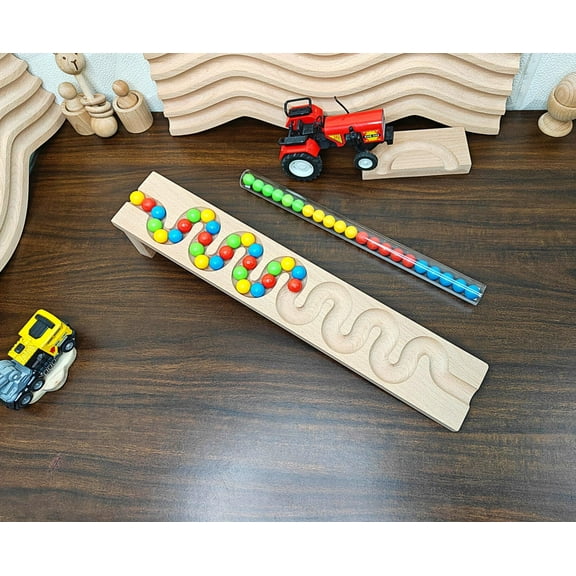 Pack of 2 Marble run Track Haba wood quality track toy for kids, wooden gift for kids toy, montessory toy birthday gift christmas gift Tracks with pipe