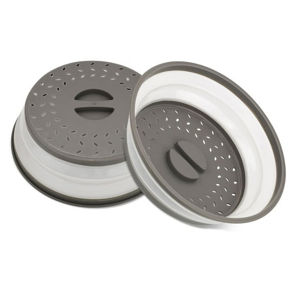 Pack of 2 Microwave splatter Covers - Microwave Cover for Food -Space-Saving Design (10.5 Inch) BPA-Free Silicone,Plastic and Dishwasher Safe (Pack of 2)