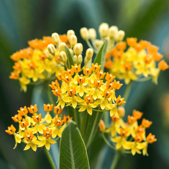 Pack 2 Milkweed Plants Live, Tropical Vibrant Shrubs for Outdoor Growing, Asclepias Tuberosa, Live Yellow Milkweed Plants for Zones 6-9