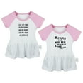 thumbnail image 1 of Pack of 2, Mommy Is Way More Fun Now That She Can Drink Again & Got My Mind On My Mommy Funny Dresses, Newborn Baby Skirts, Infant Princess Dress, Toddler Frocks (Pink Raglan Dresses, 0-6 Months), 1 of 5