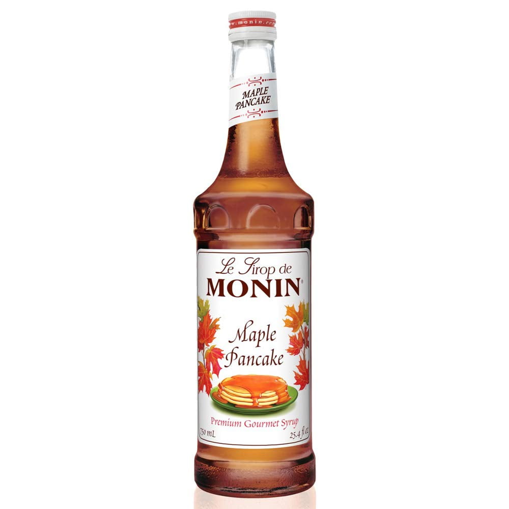 Pack of 2 - Monin - Maple Pancake Syrup, Sweet Maple Flavor, Great For Lattes, Iced Coffees, And Shakes, Gluten-Free, Vegan, Non-Gmo, Glass Bottle (750 Ml)