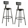 thumbnail image 1 of (Pack 2) NPS 30" Heavy Duty Vinyl Padded Steel Stool With Backrest, Black, 1 of 2