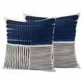 thumbnail image 1 of Pack of 2 Navy Blue Striped Outdoor Pillow Covers Decorative, Waterproof Pillow Protector, Farmhouse Stripes Modern Abstract Art Throw Pillowcases Accent Cushion Cases for Patio Couch Sofa 20"x20", 1 of 8