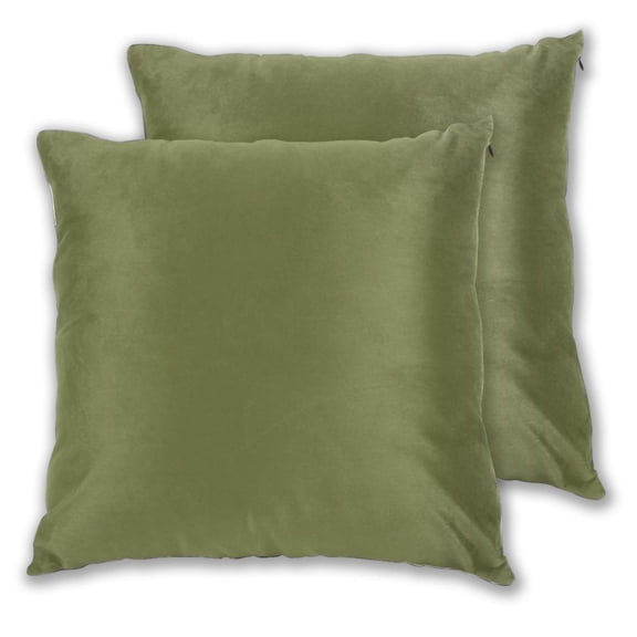 Pack of 2 Olive Green Pillow Covers 18x18 Inch Decorative Throw Pillow Cover , Velvet Pillowcases for Couch Sofa Bed, Home Boho Decor, Modern Farmhouse Soft Cushion Covers