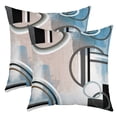 thumbnail image 1 of Pack of 2 Ombre Geometric Throw Pillow Covers 24x24 Inch,Navy Blue Pillow Covers for Bed Couch,Grunge Geometry Cushion Covers,Modern Circles Swirls Decorative Pillow Covers Watercolor Bedroom Decor, 1 of 7