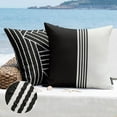 thumbnail image 1 of Pack of 2 Outdoor Indoor Throw Decorative Pillow Cover Contrast Color Design Decorative Waterproof Patio Pillows Cushion Case for Couch Tent Park,Black and White 18 x 18 in, 1 of 6