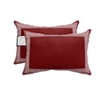 thumbnail image 1 of Pack of 2 Outdoor Lumbar Pillow Covers 11x16 Inch, Dark Red Geometric Waterproof Throw Pillow Covers Set, White Greek Key Design Abstract Modern Art Decorative Cushion Cases for Patio Porch Car, 1 of 7