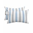 thumbnail image 1 of Pack of 2 Outdoor Lumbar Pillow Covers 11x16 Inch, Light Blue Grey Stripe Waterproof Throw Pillow Covers Set, Modern Farmhouse Vertical Striped Decorative Cushion Cases for Patio Porch Car, 1 of 7