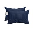 thumbnail image 1 of Pack of 2 Outdoor Lumbar Pillow Covers 11x16 Inch, Navy Blue White Geometric Waterproof Throw Pillow Covers Set, Modern Herringbone Abstract Art Decorative Cushion Cases for Patio Porch Car, 1 of 7