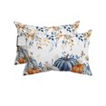 thumbnail image 1 of Pack of 2 Outdoor Lumbar Pillow Covers 11x16 Inch, Thanksgiving Fall Waterproof Throw Pillow Covers Set, Blue White Orange Pumpkin Leaves Indoor&Outdoor Decorative Cushion Cases for Patio Porch Car, 1 of 7