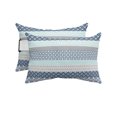 thumbnail image 1 of Pack of 2 Outdoor Lumbar Pillow Covers 12x20 Inch, Boho Blue Aqua Waterproof Throw Pillow Covers Set, Geometric Stripes Tribal Bohemia Retro Decorative Cushion Cases for Patio Porch Car, 1 of 7
